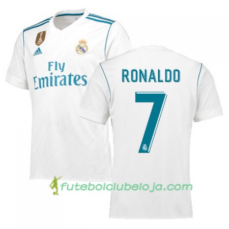 Camisola Real Madrid RONALDO Equipamento Principal 2017-2018 Manga Curta