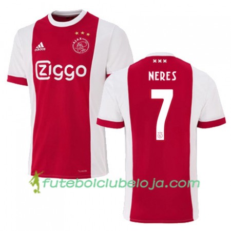 Camisola Ajax Amsterdam David Neres Equipamento Principal 2017-2018 Manga Curta