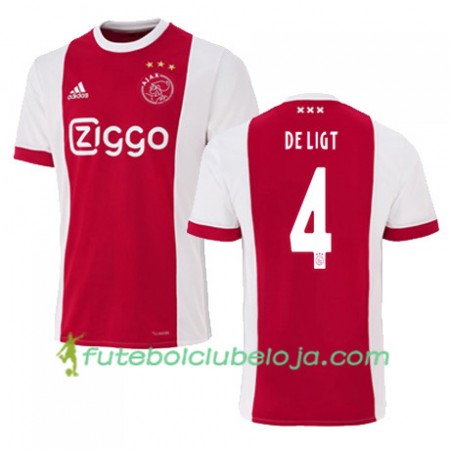 Camisola Ajax Amsterdam Matthijs de Ligt Equipamento Principal 2017-2018 Manga Curta