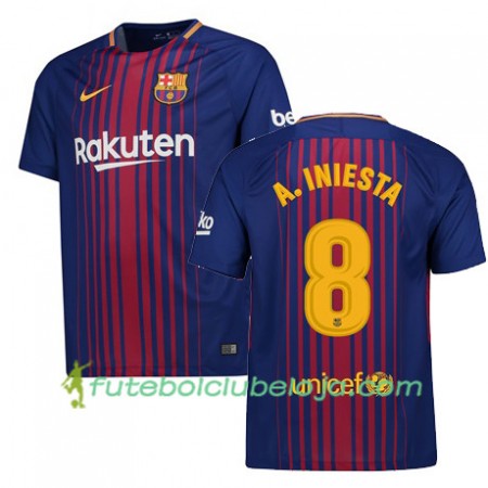 Camisola Barcelona A.INIESTA Equipamento Principal 2017-2018 Manga Curta