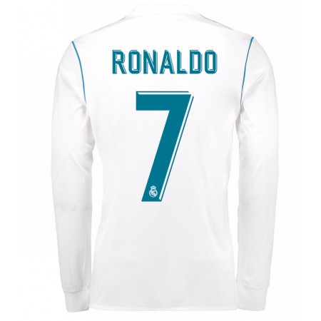 Camisola Real Madrid Cristiano Ronaldo 7 Equipamento Principal 2017-2018 Manga Comprida