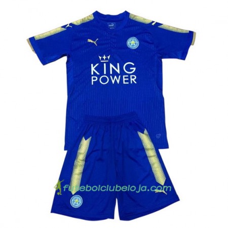 Camisola Leicester City Criança Equipamento Principal 2017-2018 Manga Curta