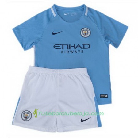 Camisola Manchester City Criança Equipamento Principal 2017-2018 Manga Curta