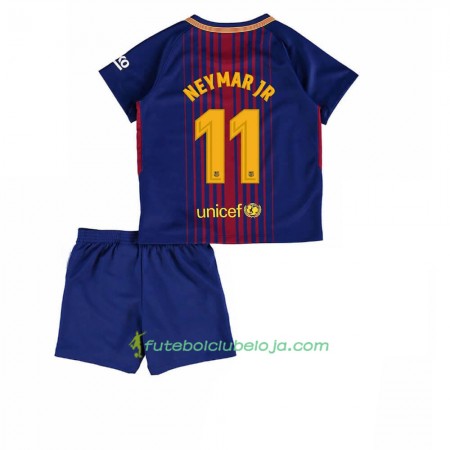 Camisola FC Barcelona Neymar Jr 11 Criança Equipamento Principal 2017-2018 Manga Curta
