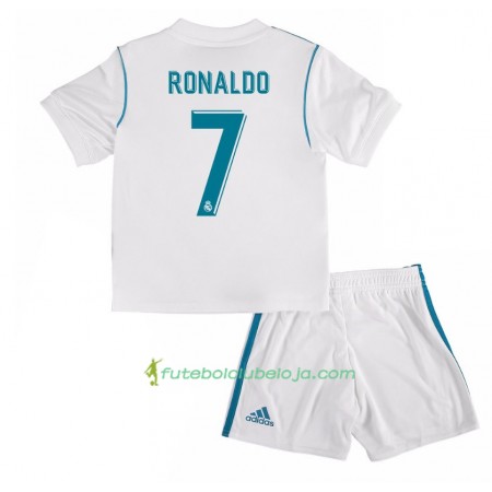 Camisola Real Madrid Cristiano Ronaldo 7 Criança Equipamento Principal 2017-2018 Manga Curta