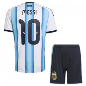 Camisola Argentina Messi 10 Criança Equipamento Principal Copa do Mundo 2026 Manga Curta