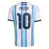 Camisola Argentina Messi 10 Equipamento Principal Copa do Mundo 2026 Manga Curta