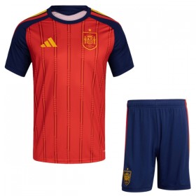 Camisola Espanha Criança Equipamento Principal Copa do Mundo 2026 Manga Curta