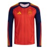 Camisola Espanha Equipamento Principal Copa do Mundo 2026 Manga Comprida