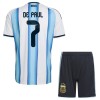 Camisola Argentina De Paul 7 Criança Equipamento Principal Mundial de 2026 Manga Curta