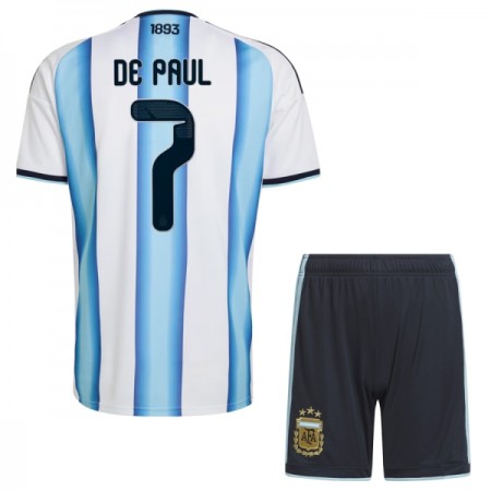 Camisola Argentina De Paul 7 Criança Equipamento Principal Mundial de 2026 Manga Curta