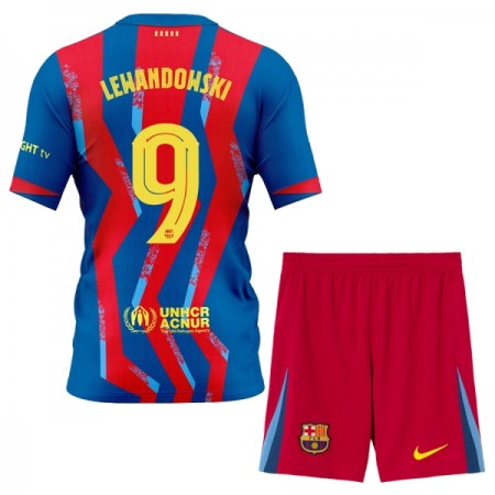 Camisola FC Barcelona Lewandowski 9 Criança Equipamento Quarto 2025-26 Manga Curta