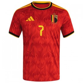 Camisola Bélgica De Bruyne 7 Criança Equipamento Principal Mundial de 2026 Manga Curta