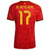 Camisola Bélgica De Ketelaere 17 Equipamento Principal Mundial de 2026 Manga Curta