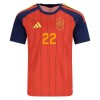 Camisola Espanha Cucurella 22 Equipamento Principal Mundial de 2026 Manga Curta
