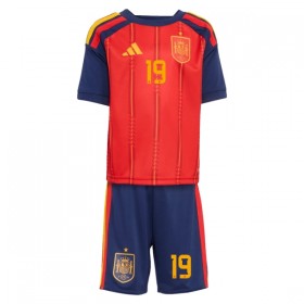 Camisola Espanha Lamine Yamal 19 Criança Equipamento Principal Mundial de 2026 Manga Curta