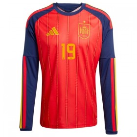 Camisola Espanha Lamine Yamal 19 Equipamento Principal Mundial de 2026 Manga Comprida