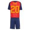 Camisola Espanha Pedri 20 Criança Equipamento Principal Mundial de 2026 Manga Curta