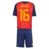 Camisola Espanha Rodrigo 16 Criança Equipamento Principal Mundial de 2026 Manga Curta