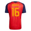 Camisola Espanha Rodrigo 16 Equipamento Principal Mundial de 2026 Manga Curta