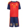 Camisola Espanha Williams JR 17 Criança Equipamento Principal Mundial de 2026 Manga Curta
