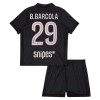 Camisola Paris Saint-Germain B. Barcola 29 Jordan Criança Equipamento Quarto 2025-26 Manga Curta