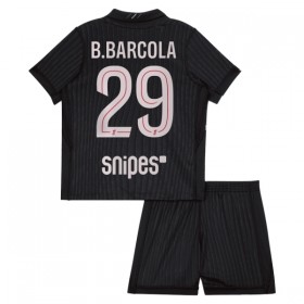 Camisola Paris Saint-Germain B. Barcola 29 Jordan Criança Equipamento Quarto 2025-26 Manga Curta