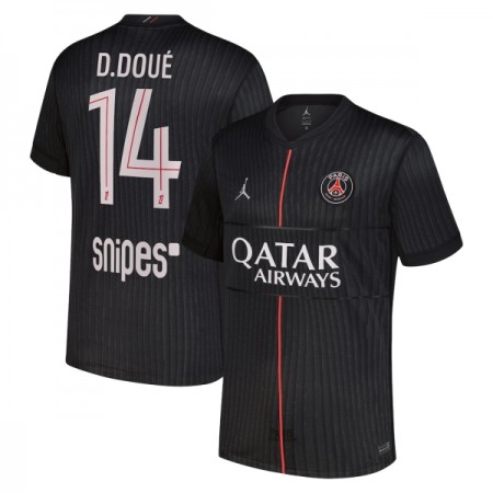 Camisola Paris Saint-Germain D. Doue 14 Jordan Equipamento Quarto 2025-26 Manga Curta