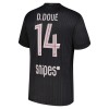 Camisola Paris Saint-Germain D. Doue 14 Jordan Equipamento Quarto 2025-26 Manga Curta