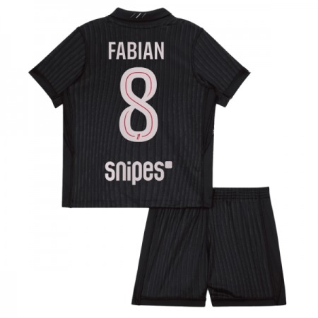 Camisola Paris Saint-Germain Fabian 8 Jordan Criança Equipamento Quarto 2025-26 Manga Curta