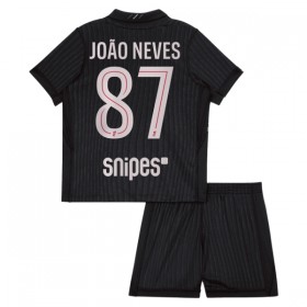 Camisola Paris Saint-Germain Joao Neves 87 Jordan Criança Equipamento Quarto 2025-26 Manga Curta