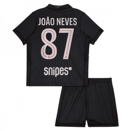 Camisola Paris Saint-Germain Joao Neves 87 Jordan Criança Equipamento Quarto 2025-26 Manga Curta