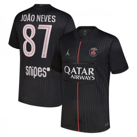 Camisola Paris Saint-Germain Joao Neves 87 Jordan Equipamento Quarto 2025-26 Manga Curta