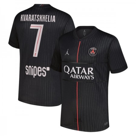 Camisola Paris Saint-Germain Kvaratskhelia 7 Jordan Equipamento Quarto 2025-26 Manga Curta