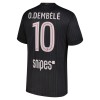 Camisola Paris Saint-Germain O. Dembele 10 Jordan Equipamento Quarto 2025-26 Manga Curta