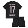 Camisola Paris Saint-Germain Vitinha 17 Jordan Criança Equipamento Quarto 2025-26 Manga Curta