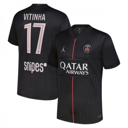 Camisola Paris Saint-Germain Vitinha 17 Jordan Equipamento Quarto 2025-26 Manga Curta