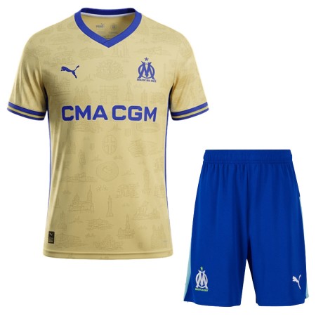 Camisola Olympique de Marseille Criança Equipamento Quarto 2025-26 Manga Curta