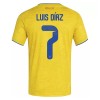 Camisola Colômbia Luis Diaz 7 Equipamento Principal Mundial de 2026 Manga Curta