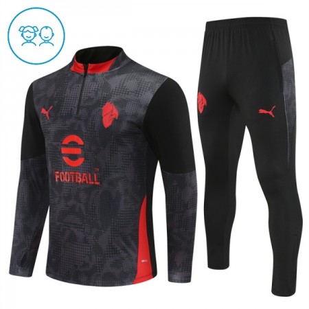 AC Milan Criança Sweat de Treino 2025-26 Quarter-Zip Preta
