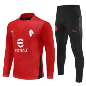 AC Milan Sweat de Treino 2025-26 Quarter-Zip Vermelha