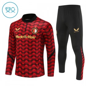 Feyenoord Rotterdam Criança Sweat de Treino 2025-26 Quarter-Zip Vermelha