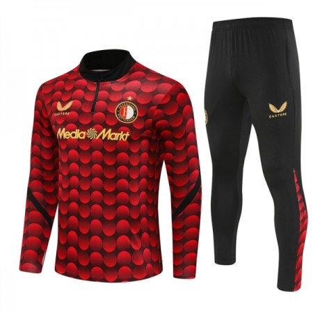 Feyenoord Rotterdam Sweat de Treino 2025-26 Quarter-Zip Vermelha