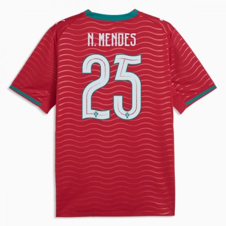 Camisola Portugal Nuno Mendes 25 Equipamento Principal Mundial de 2026 Manga Curta