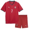 Camisola Portugal Ronaldo 7 Criança Equipamento Principal Mundial de 2026 Manga Curta