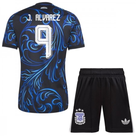 Camisola Argentina J. Alvarez 9 Criança Equipamento Alternativa Mundial de 2026 Manga Curta