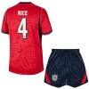 Camisola Inglaterra Rice 4 Criança Equipamento Alternativa Mundial de 2026 Manga Curta