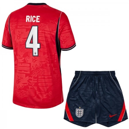 Camisola Inglaterra Rice 4 Criança Equipamento Alternativa Mundial de 2026 Manga Curta