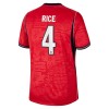 Camisola Inglaterra Rice 4 Criança Equipamento Alternativa Mundial de 2026 Manga Curta