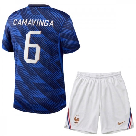 Camisola França Camavinga 6 Criança Equipamento Principal Mundial de 2026 Manga Curta